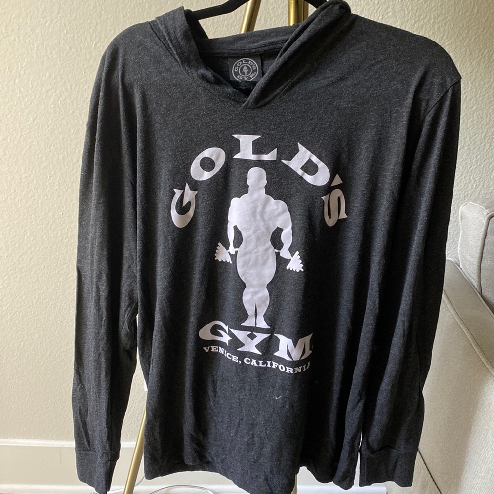 Golds gym shirt with hoodie